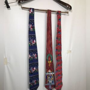 Lot of 3  Christmas Ties Neckties